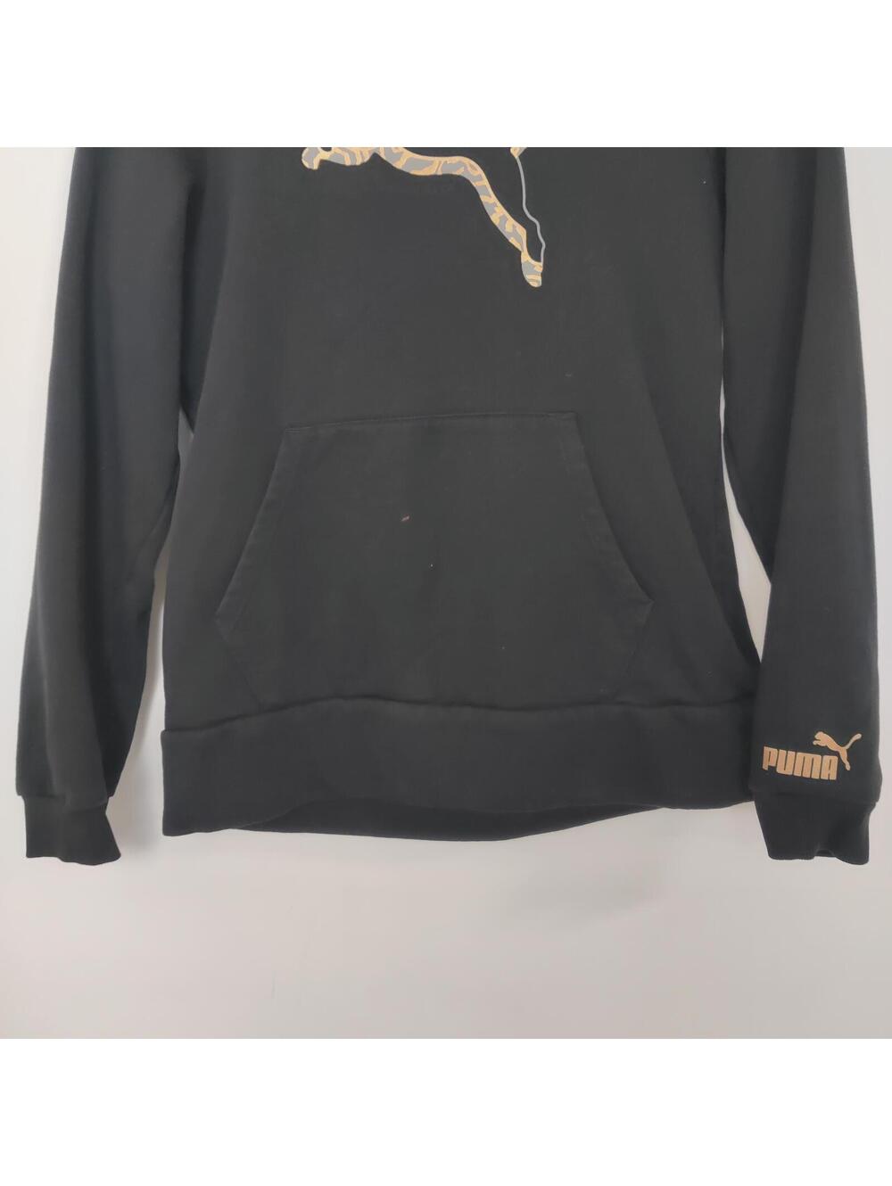 Puma Kids Black Pullover Hoodie Size Large / 12-14 - Picture 3 of 7